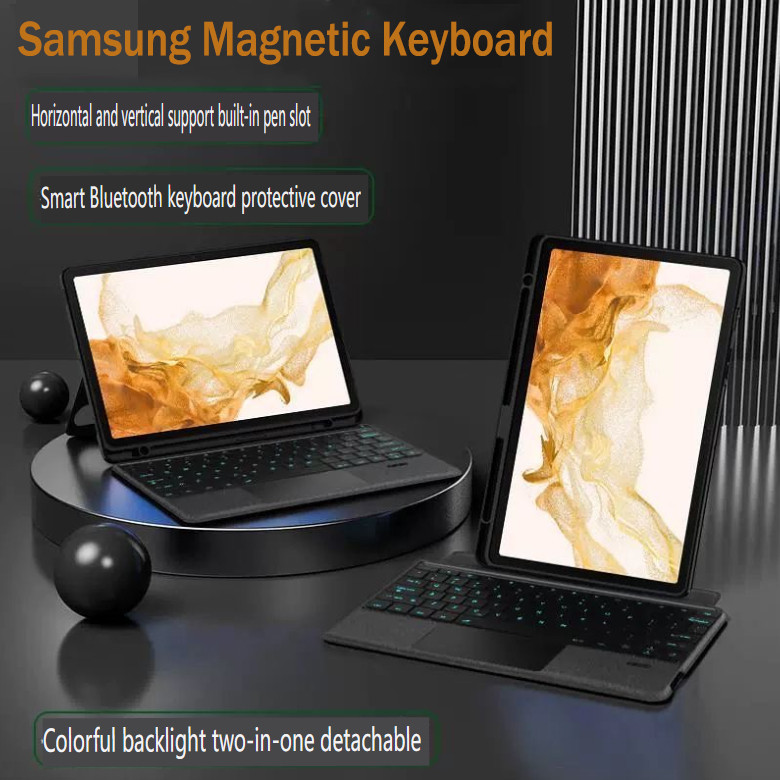 ทัชแพดมัลติฟังก์ชั่น Samsung แป้นพิมพ์ดูดแม่เหล็ก Tab S6Lite S7/S8 S9/S9FE/S10FE Tab S10+ S7+/S8+/S7FE S9+/S9FE+ 12.4