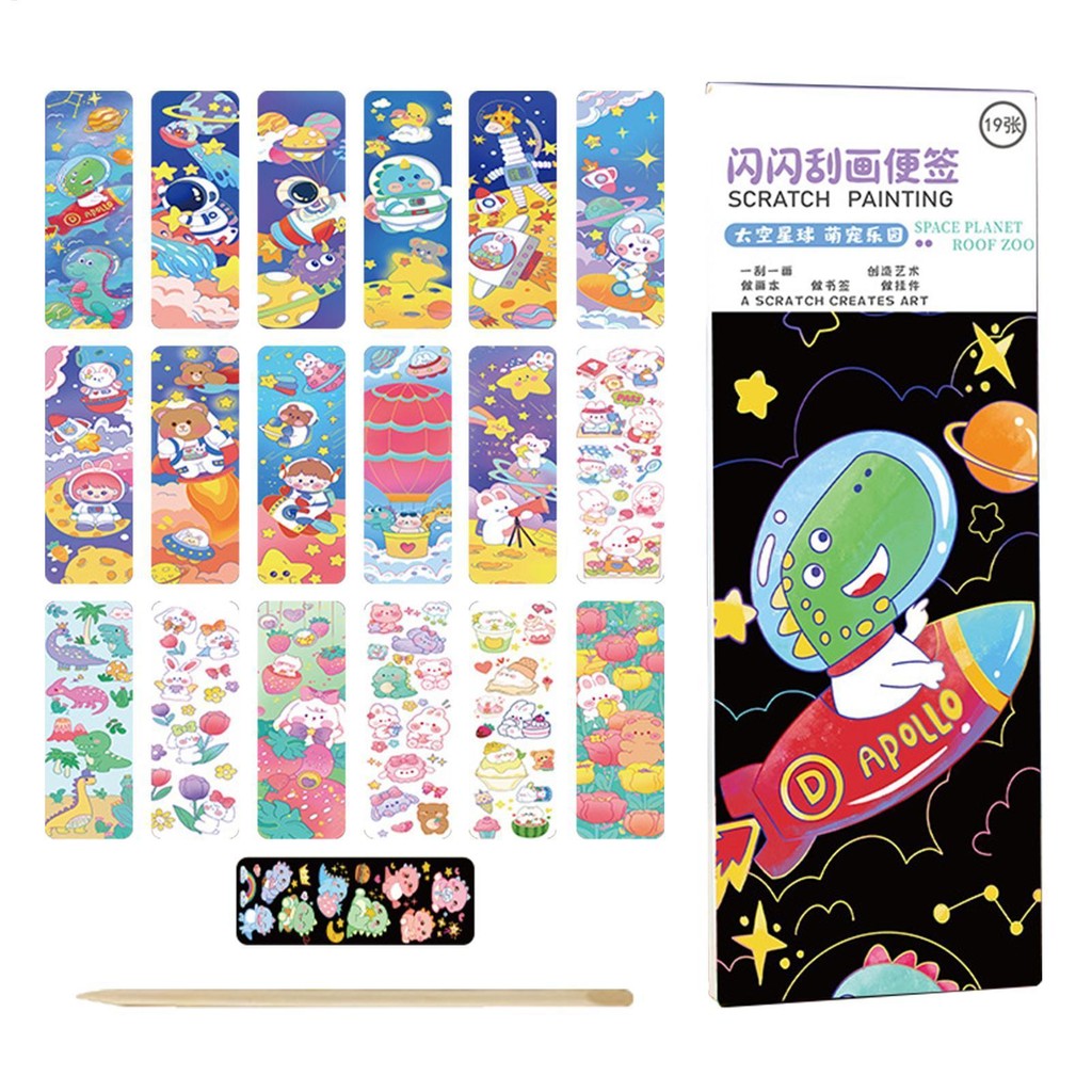 Scratch off Art Paper Art Craft Kit Scratch off แผ่นกระดาษ Scratch off Art Crafts Notes Interactive 