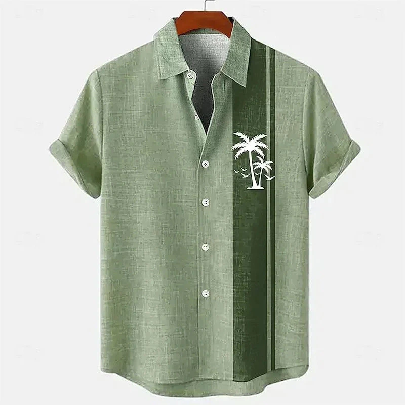 เสื้อเชิ้ตแขนสั้นผู้ชาย พิมพ์ลายดอกไม้และลายลูกแมว thumbnail 5