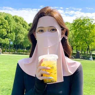 หน้ากากกันแดด ปิดถึงคอ ปิดใบหน้า ผ้ากันแดด ป้องกันแสง UV ผ้าบางเบา ไม่ร้อน พร้อมส่ง