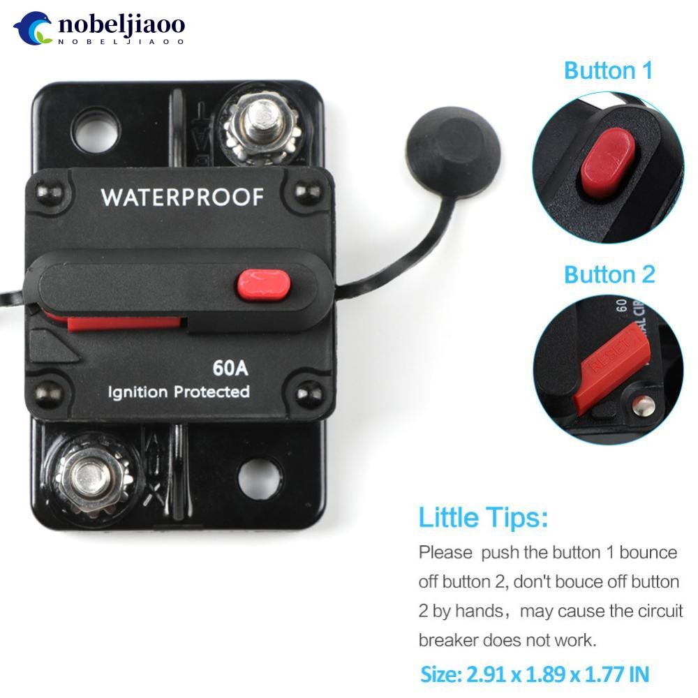 NOBELJIAOO 1 PC รถกันน้ําเรือ Auto AMP Circuit Breaker ฟิวส์รีเซ็ต DC 12-48V 30A-300A E5I8