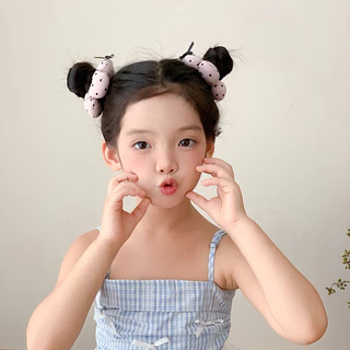 ดอกไม้รูปหัวใจจุด Bowknot เชือกผม Scrunchies หางม้าผูกผม Headwear เครื่องประดับผม