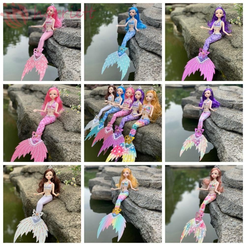 HUNIU Bjd ตุ๊กตานางเงือกของเล่น, BJD Mermaid Joint Movable Bjd เจ้าหญิง Mermaid ตุ๊กตา, ตุ๊กตาคอสเพล