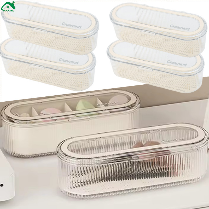 [บ้าน]1-3ชิ้น ครัวเรือนกันฝุ่นตะเกียบกล่องที่มีฝาปิด-ห้องครัวและห้องอาหารช้อนส้อมกล่องเก็บโปร่งใส
