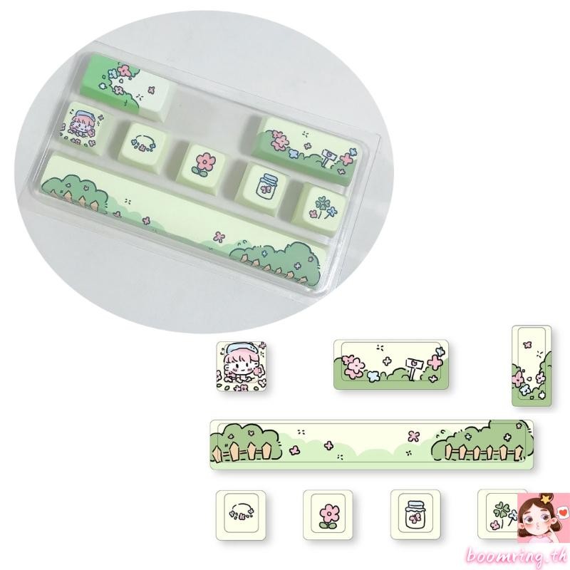 Boom 8Key Customed Mechanical Keyboard Keycaps ESC ใส่ 6 25u Space Bar PBT Cherry Profile ความแปลกให