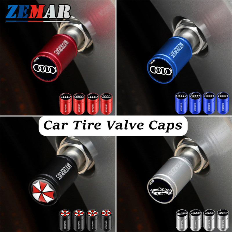 4 ชิ้น Audi ฝาครอบวาล์วยางรถยนต์ รถยนต์จักรยานยนต์จักรยานอากาศวาล์วหมวก Audi A3 8l 8Y A1 Q5 TT mk2 A