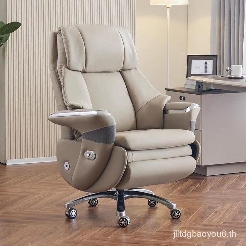 Genuine Leather executive chair comfortable sitting chair electric massage chair long seat home sofa