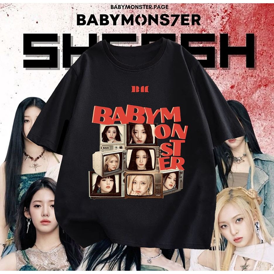 เสื้อยืด BABYMONSTER RAMI AHYEON RORA ASA RUKA CHIQUITA PHARITA เสื้อยืดฤดูร้อนสําหรับเด็กเสื้อแขนสั