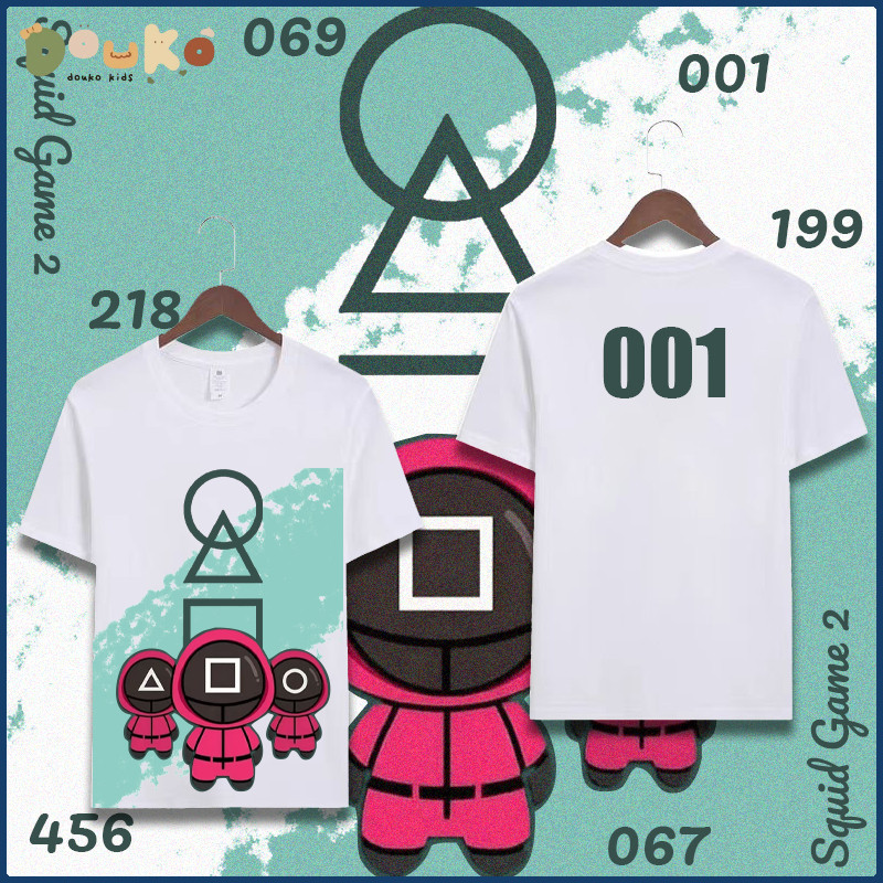 [พร้อมส่ง] เสื้อซับในเด็ก Squid Game เสื้อน่ารักชุดเด็กผู้ชาย boy shirt ผ้า cotton แขนระบาย ใส่สบาย 