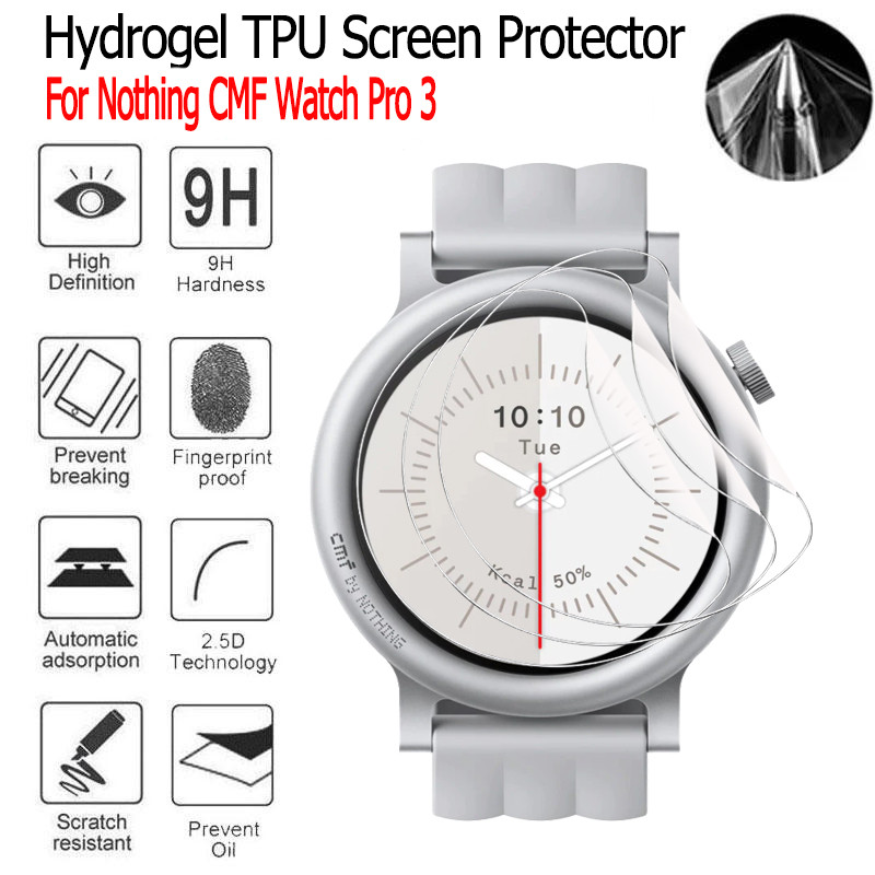 ฟิล์มไฮโดรเจลสำหรับอุปกรณ์เสริม CMF Watch Pro 3 ฟิล์มกันรอยหน้าจอแบบนิ่ม ไม่ใช่กระจก
