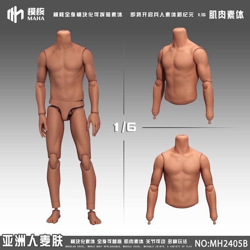 MAHA Mould Core 1/6 Soldier Body Movable Figure กล้ามเนื้อหน้าอก MH2404 MH2405 คลังสินค้าพร้อม