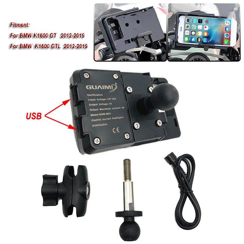 GF For BMW K1600GT K1600GTL K1600 2012 2013 2014 2015 2016 2017 2018 2019 Motorcycle USB Charger Mob