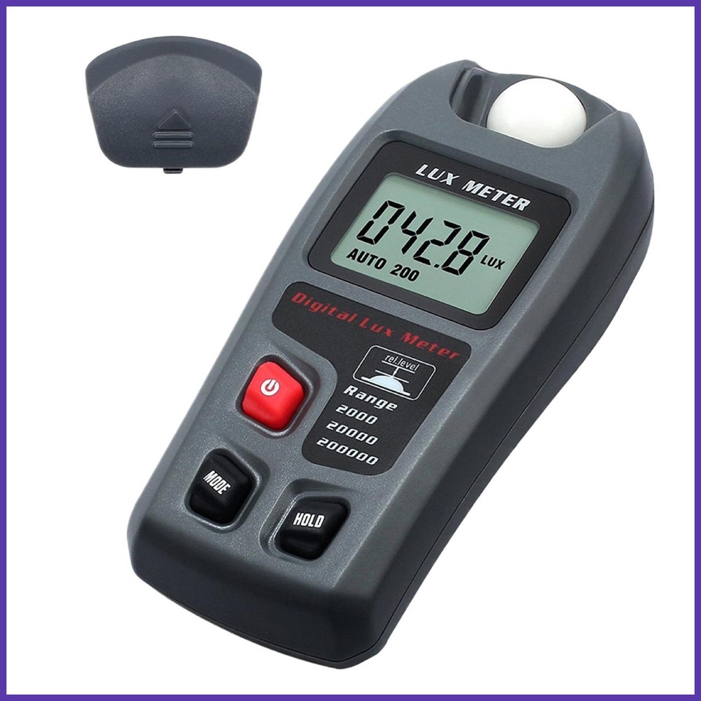 Lumen Meter เครื่องวัดความเข้มแสงแบบดิจิตอลจอแสดงผล LCD แบตเตอรี่ดําเนินการ Par Light Meter ความสว่า