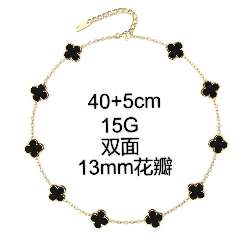 2025 สไตล์ใหม่ 18K Gold Ten ดอกไม้สร้อยคอโคลเวอร์สี่ใบไม่ซีดจางแฟชั่นอารมณ์หรูหราเครื่องประดับสาว Lucky Charm