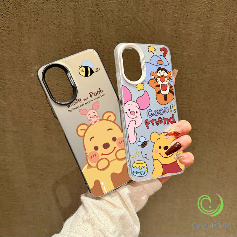For OPPO ซองโทรศัพท์ A18 A38 A15 A15s A60 วินนี่พูห์กับพิกซี A18 A38 A3 X A15 A15S A35 A57(4G)A77 A77S(4G)