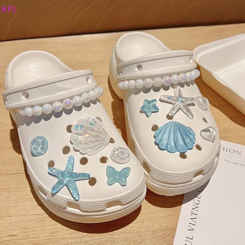 (KFL) DIY Clogs รองเท้าแตะสวน พร้อมปลาร้านเรซิ่น Charms สำหรับตกแต่งหัวเข็มขัดและกระเป๋า ของขวัญสำหรับหญิง