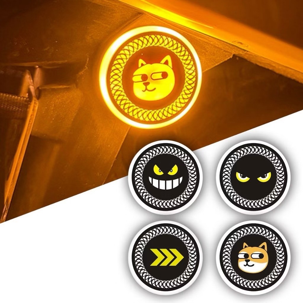 (2ชิ้น) ไฟเลี้ยวสติ๊กเกอร์ทรงวงกลม 2สี MOTORCYCLE ไฟท้าย LED LIGHT ไฟข้างโคมไฟตกแต่งสวยงาม 12V