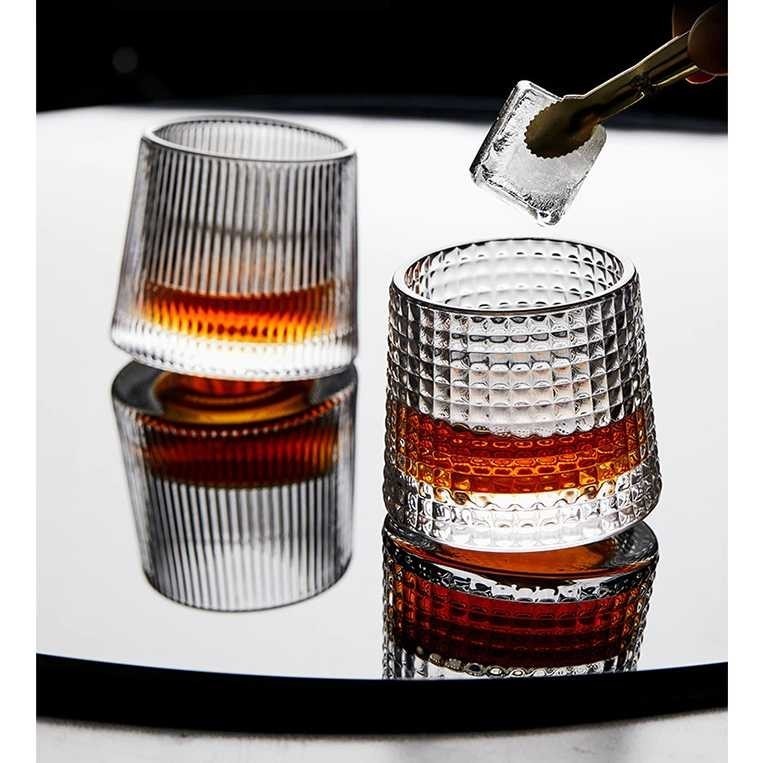 VERDOSTRA Whisky Crystal Spinning Wobble Rock Glass 150ml - YJ101