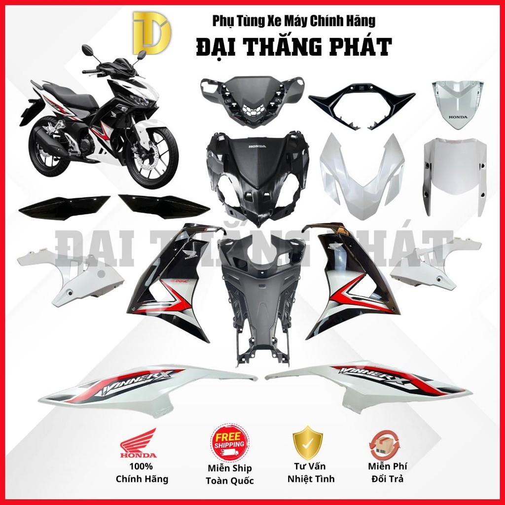 ผ้าคลุมรถ Winner 2024 สีดําและสีขาว - NHB55 - รุ่นมาตรฐานฮอนด้าแท้ - DTP