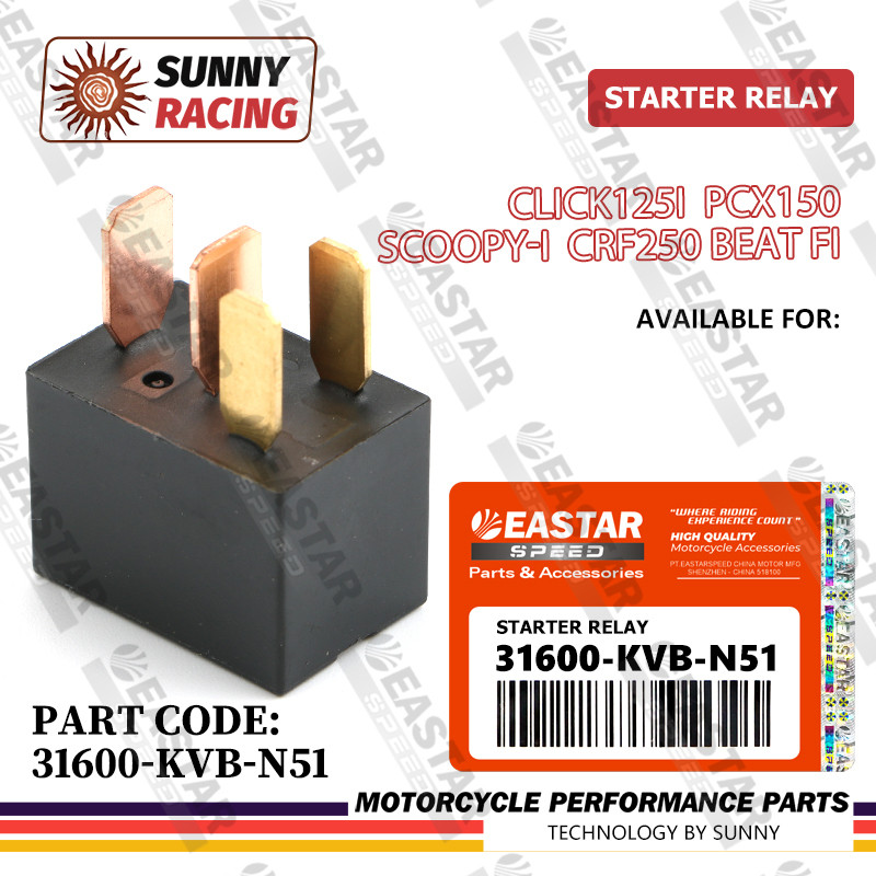 สําหรับ Click125I Pcx150 SCOOPY-I Crf250 BEAT FI รีเลย ์ Assy / Starter รีเลย ์ 31600-KVB-N51