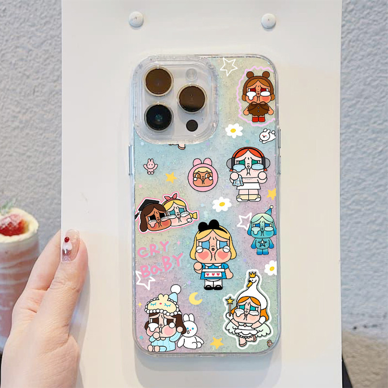 🦋Mario🦋เคสไอโฟน เคสใสกากเพชร สำหรับ iPhone 11 16 pro max 13 12 14 15 promax 7 plus  เคสใสกันกระแทก วิจิตร Flash CryBaby - รูปที่ 6