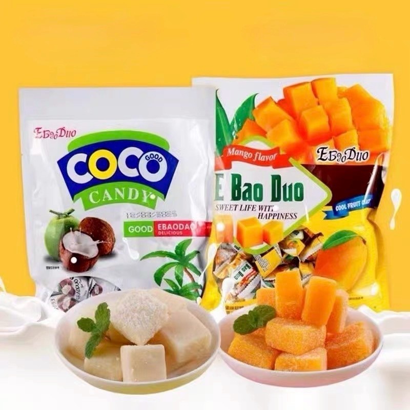 ลูกอมเยลลี่ผลไม้ ยี่ห้อEbaoduo มี2รสชาติ ลูกอมรสมะม่วง ลูกอมรสมะพร้าว เยลลี่หนึบ ขนาด500กรัม ขนมนำเข้า ราคา ถูกที่สุด ดีลบีเคเค แกลเลอรีภาพที่ 2