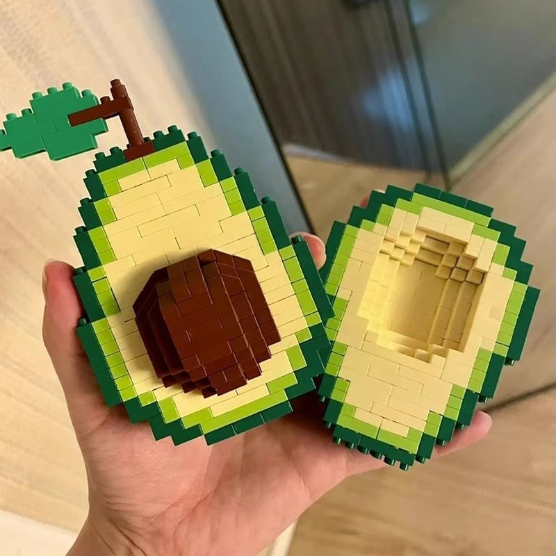 Fruit Fruit Fruit Fruit Series Peach Avocado Building Blocks ประกอบของเล่นอนุภาค DIY เข้ากันได้กับ L
