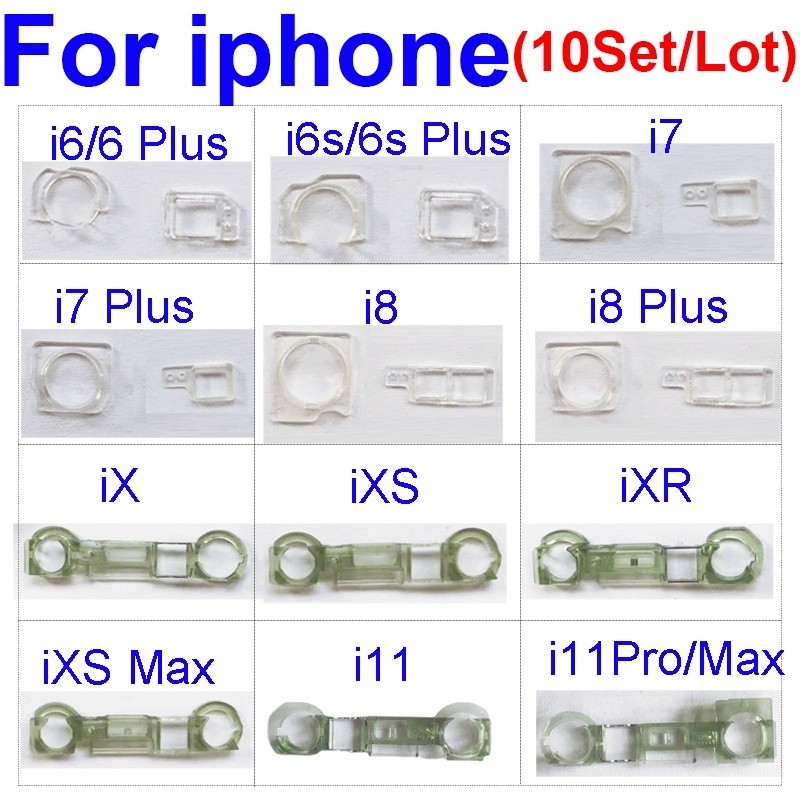 10 ชุด/Batch กล้องด้านหน้า Proximity Sensor ปุ่มพลาสติกแหวนฝาครอบเหมาะสําหรับ iPhone 11 Pro Max X XR XS 6 6S 7 8 Plus 5 5S 5C 4s