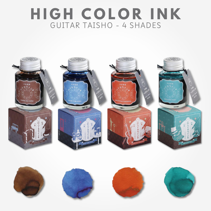 TeraNishi Chemical Industry Guitar Taisho Romance High Color Ink - Various Shades, Japan Diary/ Jour