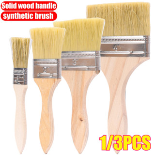 แปรงทาสีด้ามไม้มืออาชีพ 1/3 ชิ้น - ชุด 1/2/3/4 นิ้ว, ผมนุ่มส…