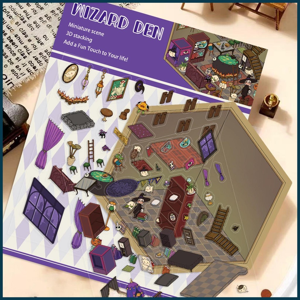 3D บ้านสติกเกอร์ 3D Make Your Own Room สติกเกอร์ Creative Handcraft Room Decals เด็ก Room Decals ฉาก