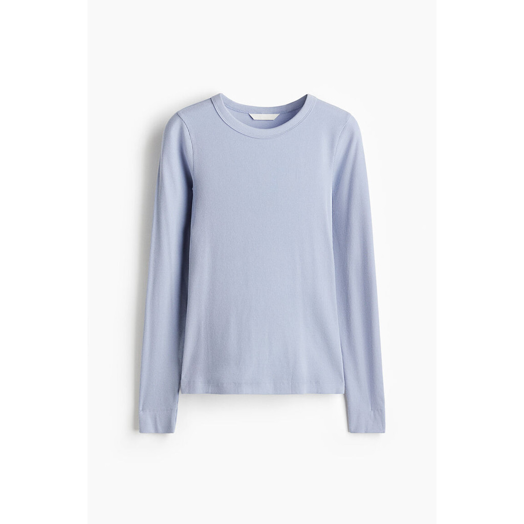 H&M(เอชแอนด์เอ็ม) Ribbed modal-blend top Women Ribbed top 0999727_3