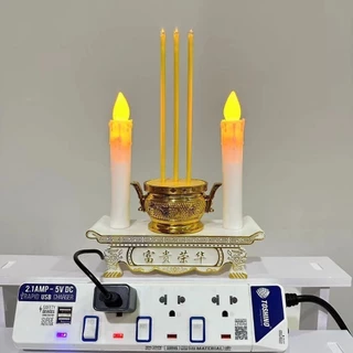 ชุดธูปเทียนไหว้เจ้าled กระถางธูปไฟฟ้า การใช้ปลั๊กไฟและอินเทอร์เฟซ USB ความยาวสายไฟ 1.5 เมตร