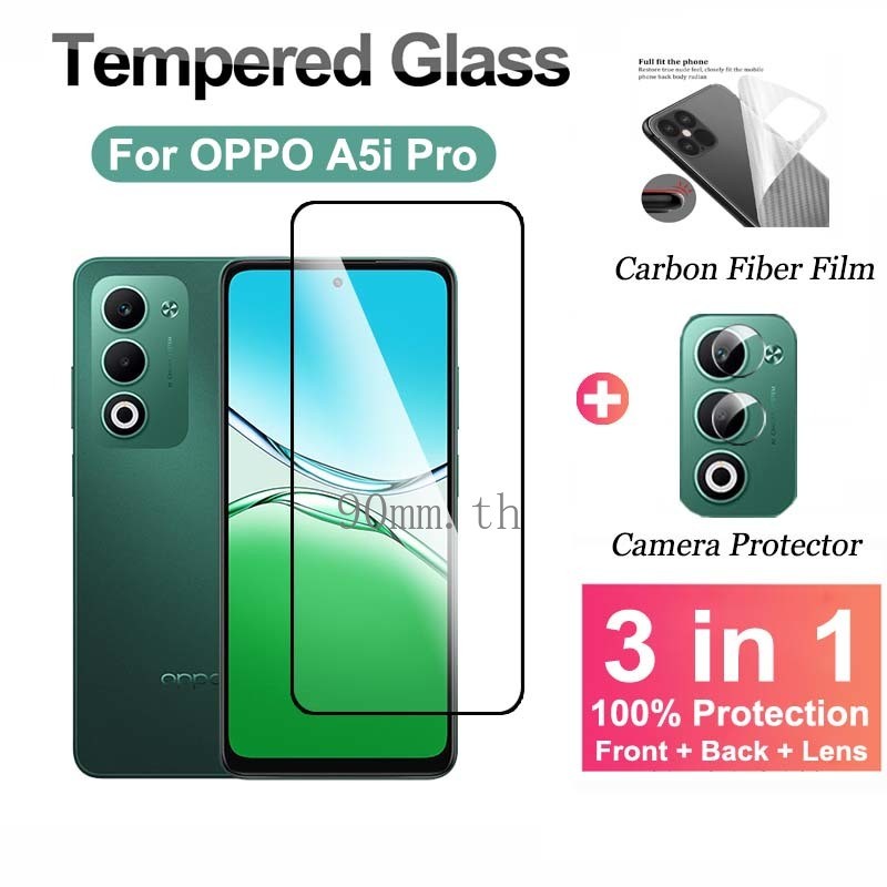 ฟิล์มกระจก 3 in 1 OPPO A5i Pro กระจกนิรภัย ฟิล์ม สำหรับ OPPO A5i Pro A5 Pro A5x A5m 5G 4G ฟิล์มกันรอ