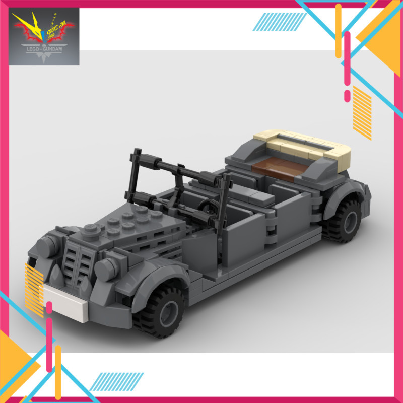 MOC Assembly Toy Military Model Army WW2 Staff Car เยอรมัน