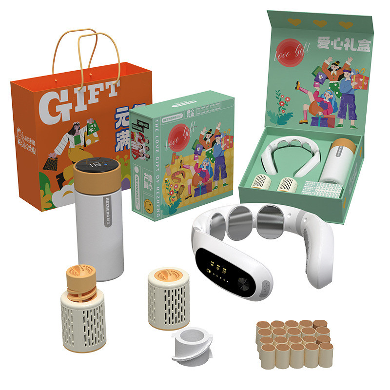 ชุดของขวัญ HZ-LOVE-3 | นวดคอ EMS + แก้วแสดงอุณหภูมิ + ม็อกซา x2