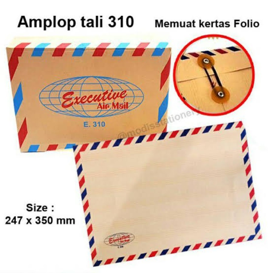 Airmail Envelope with Rope 310 JPLUS/ซองสีน้ําตาลพร้อมเชือก/กรอบ Folio/1 แพ็คซองสีน้ําตาลพร้อมเชือกบ