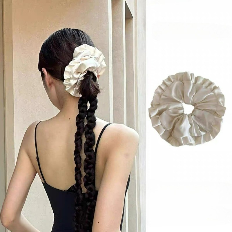 ยางรัดผมผู้หญิง ขนาดใหญ่ 50 สไตล์ หวาน เครื่องประดับผม Scrunchies - รูปที่ 4