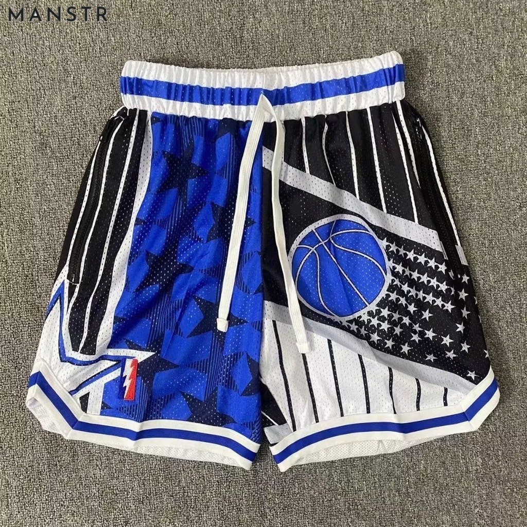 กางเกงขาสั้นบาสเก็ตบอล ผ้าตาข่าย ปักลาย NBA แบบแห้งเร็ว ระบายอากาศ สองชั้น สําหรับผู้ชาย ไซซ์ S - 3XL