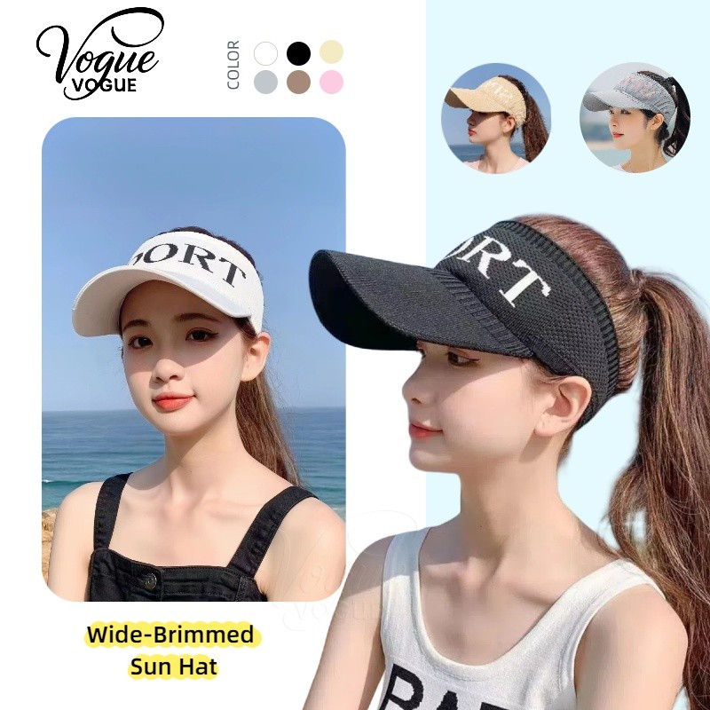Vogue🌟พร้อมส่ง🌟 หมวกกันแดดหญิง หมวกครึ่งใบ สไตล์เกาหลี แฟชั่นฤดูร้อน สําหรับผู้หญิง (MK-19)