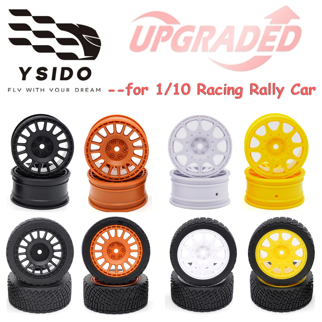 4PCS ล้อขอบยาง Tyre สําหรับ 1/10 Rally รถ Tamiya TT02 XV-02PRO TT-01E Traxxas RedCat SAKURA RGT 1/14