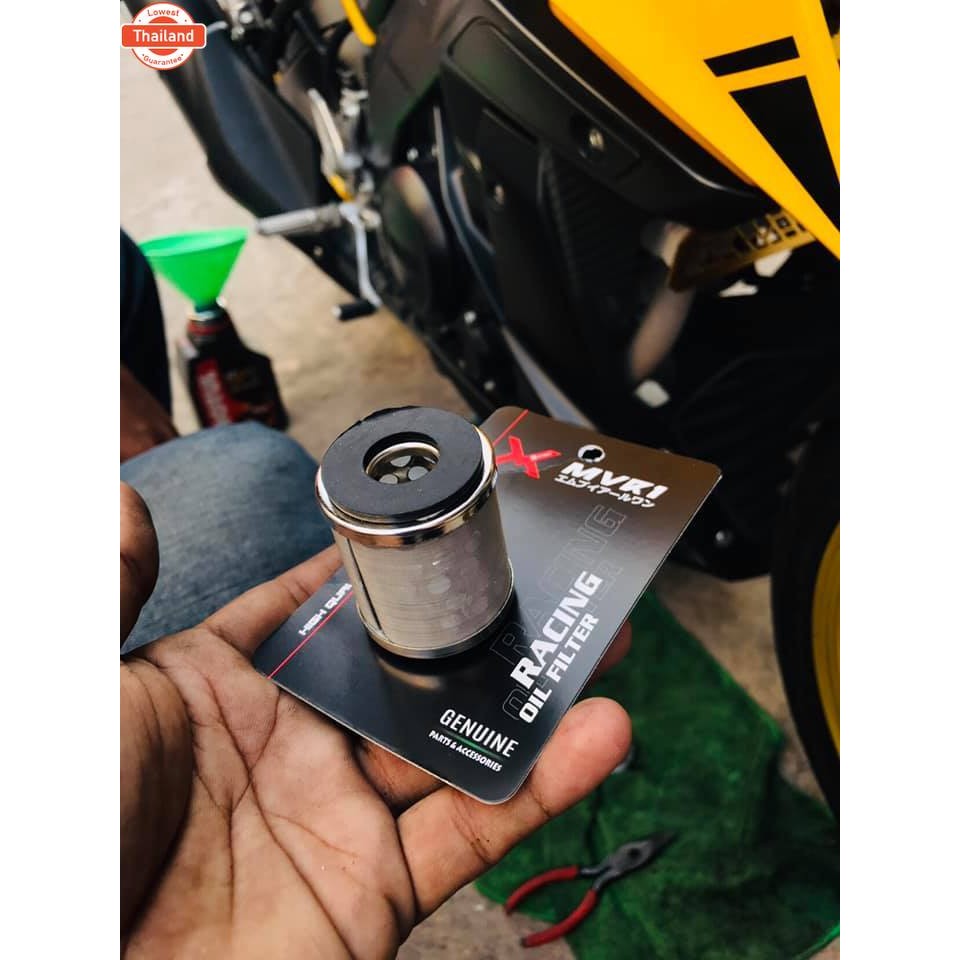 ไส้กรองน้ำมันเครื่อง ไส้กรอง สแตนเลส ใส่รถ 150cc / MT15 / MSlaz / R15 / Exciter150 / XSR155 แรนด์ MV