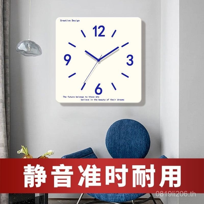 ห้องนอนนาฬิกาสแควร์เจาะฟรีนาฬิกาแขวนสตูดิโอห้องนั่งเล่นศิลปะสร้างสรรค์ปิดเสียงผนังออกแบบการศึกษา ล6x
