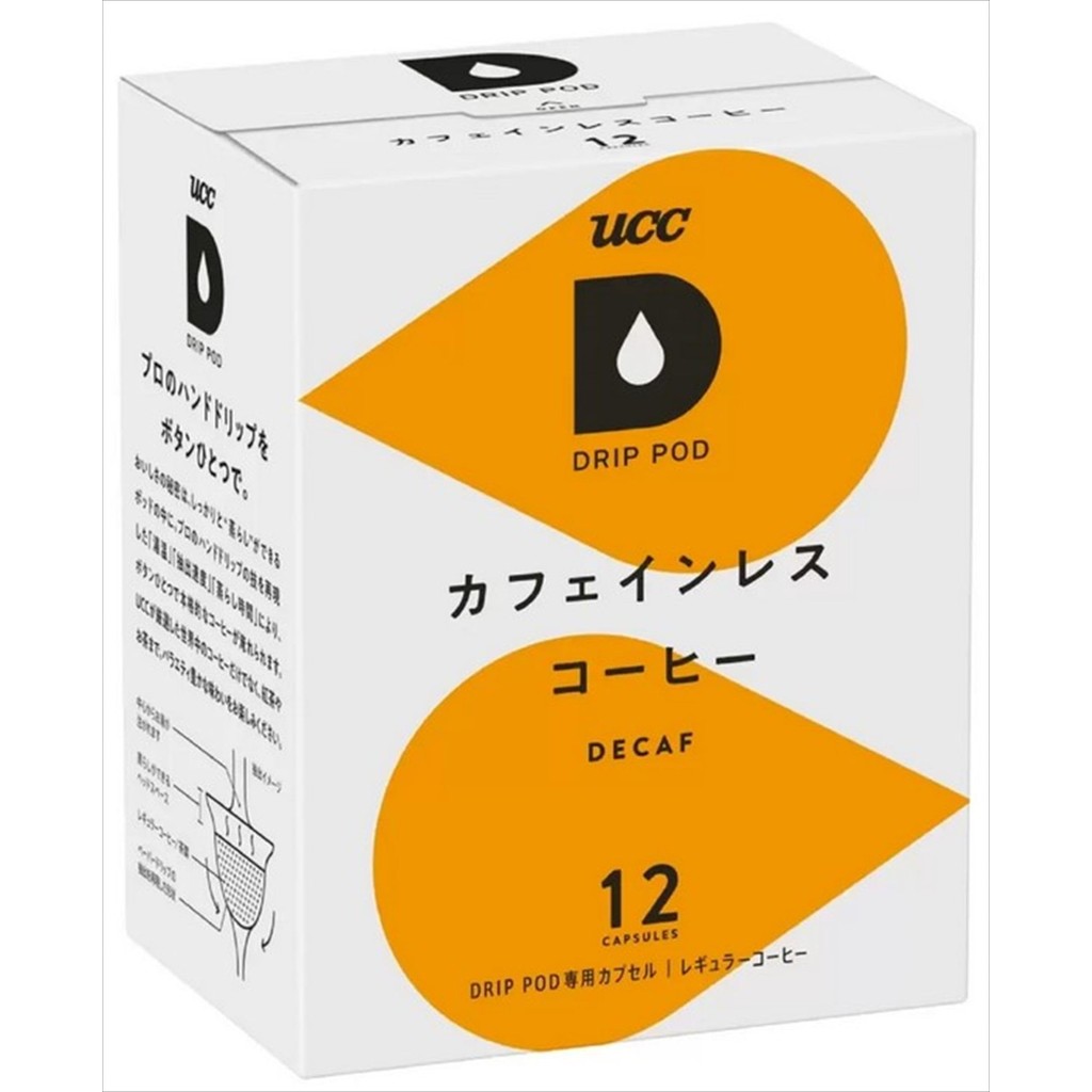 UCC Drip Pod Exclusive Capsule Decaf Coffee 12 cups 90g Decaf Non-Caffeine Pod Capsule