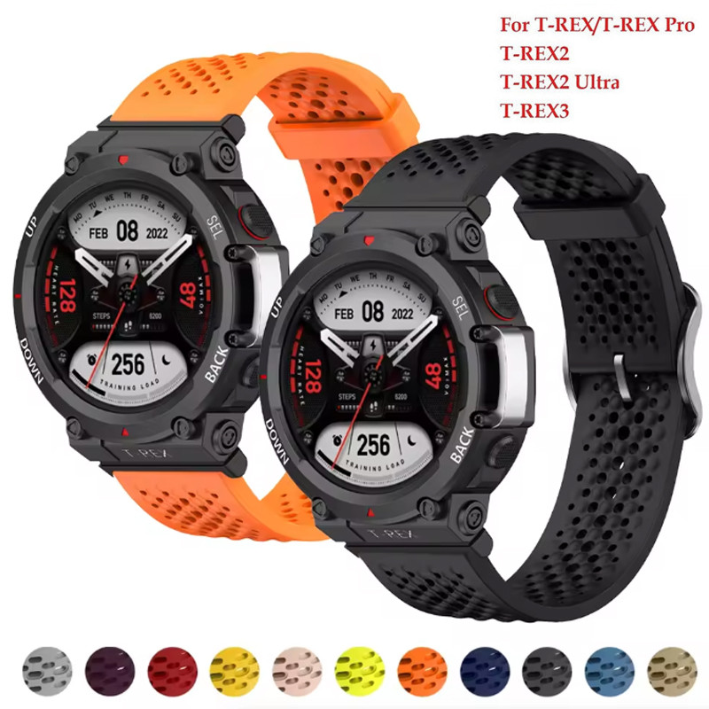 สายรัดซิลิโคนสําหรับ Huami Amazfit T-REX3 2 สมาร์ทสายนาฬิกาผู้หญิงผู้ชายสร้อยข้อมือสําหรับ Huami Amazfit T-Rex/T-Rex Pro T-Rex 2Ultra Correa