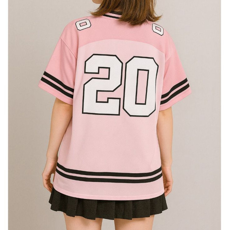 เสื้อยืด Jersey 20 SOFTPINK / 02 Oversize Retro Boxy Shirt เท่ อินเทรนด์ วัสดุ / JULY FASHION