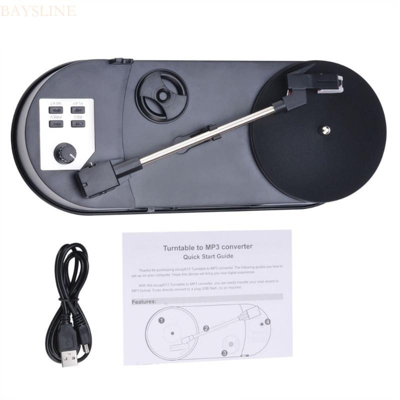 EZCAP613P Mini Record Player Converts Recorder to MP3 with Speakers 33/45RPM