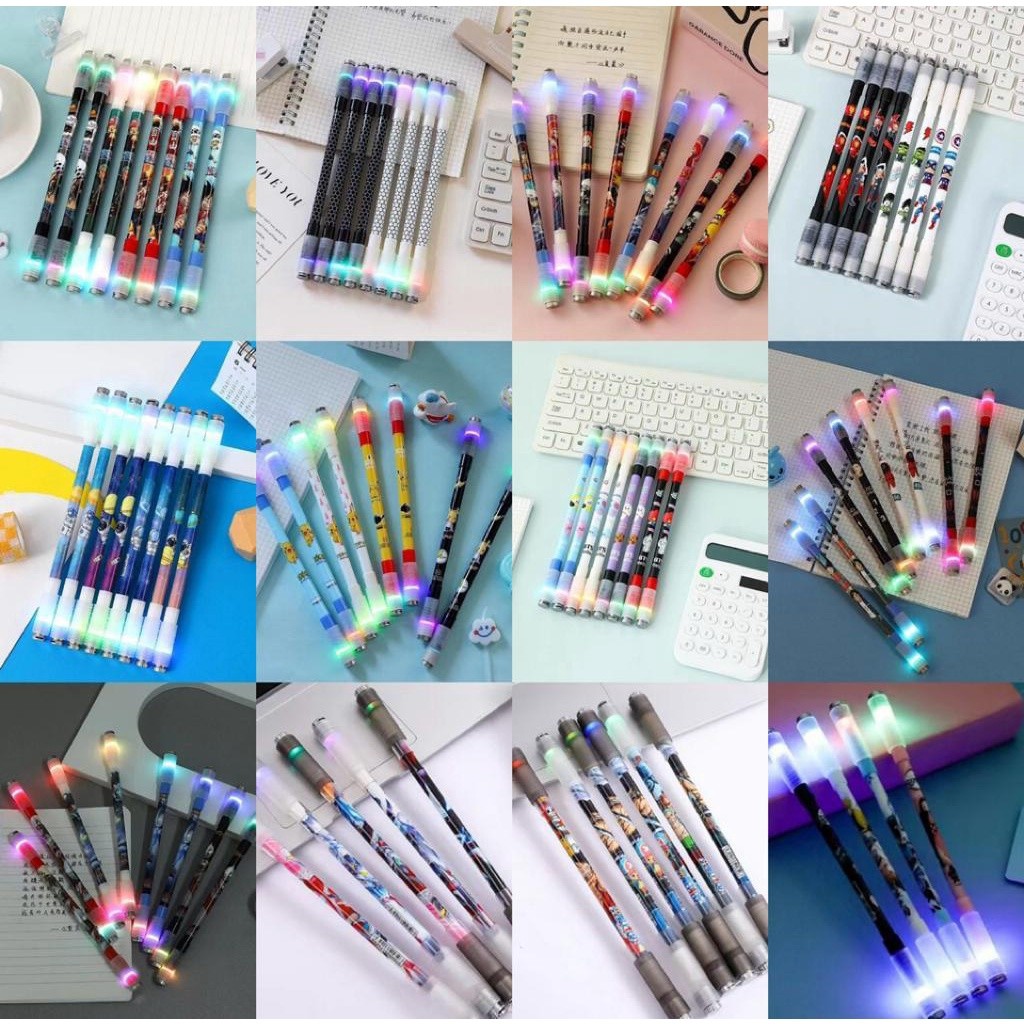 TSB Original LED Spinning Pen Anime Spinning Pen Light Balance Pen Oily Pen Fingers ยืดหยุ่น