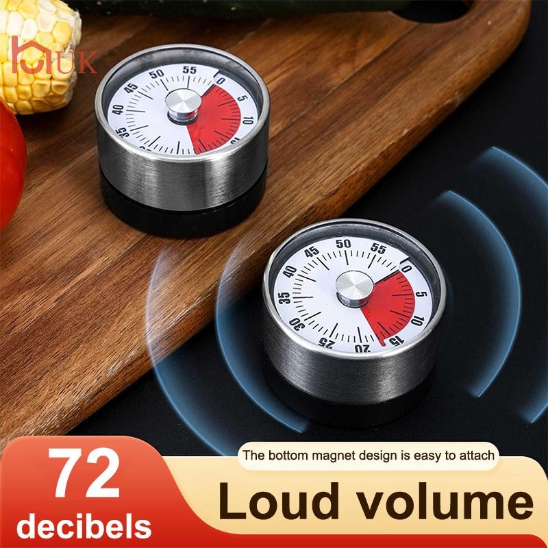 UK Kitchen Timer Time Reminder 60 นาทีแม่เหล็กรอบรูปร่างเครื่องมือห้องครัวนับถอยหลังนาฬิกาปลุกเตือน Mechanical Cooking Timer TH