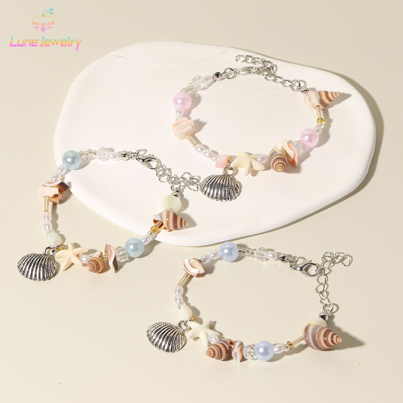 COD💖Crystal Bracelet Dopamine Bohemian Style Shell Bead Pendant-Lune
